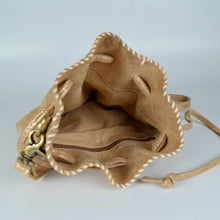 Load image into Gallery viewer, Misha Drawstring Crossbody Pouch-Suede Leather