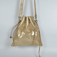 Load image into Gallery viewer, Misha Drawstring Crossbody Pouch-Suede Leather