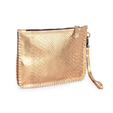 Load image into Gallery viewer, Laila Wristlet Pouch - Embossed Croc Leather