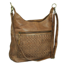 Load image into Gallery viewer, Aleo Genuine Leather Crossbody Bag with Woven Panel