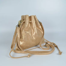 Load image into Gallery viewer, Misha Drawstring Crossbody Pouch-Suede Leather