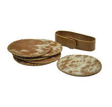 Load image into Gallery viewer, Cowhide Hairon Leather Coaster Set