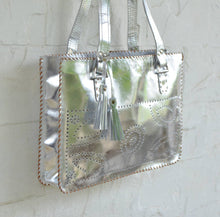 Load image into Gallery viewer, Karina Small Tote-Metallic Leather