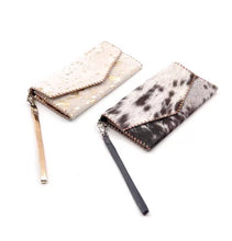 Load image into Gallery viewer, Laura Wristlet Wallet Cowhide Hairon Leather
